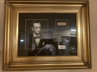 Usa President Abraham Lincoln Hair Lock Framed