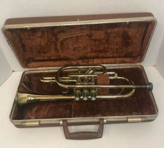 Vintage Olds “ambassador” Trumpet Fullerton California W/bach 7c Mp & Case