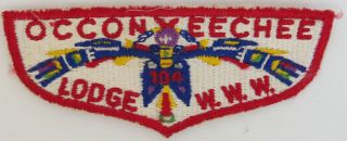Oa Occoneechee Lodge 104 S1 Flap Red Bdr.  Occoneechee,  Nc [tk - 467]