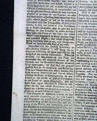 GENERAL GEORGE WASHINGTON ' S Farewell Circular Letter to the Army 1783 Newspaper 2