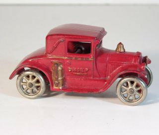 1920s Cast Iron Model A Ford Fire Chief Toy Car By Arcade Manufacturing Co.