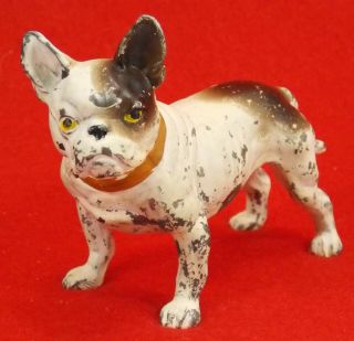 Wonderful Antique Cold Painted Metal French Bulldog Marked Germany So Cute
