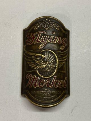 Vintage Flying Merkel Bicycle Motorcycle Head Badge Tag Emblem