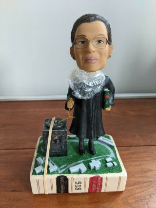 Ruth Bader Ginsburg Very Rare Green Bag Bobblehead,  Only Opened For Photos