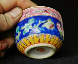Vintage Chinese Straits Peranakan Nyonya Export Porcelain Wine Cup Marked