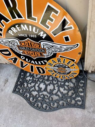 LARGE Vintage Harley Premium Quality 30” & 11.  5” Porcelain Signs Garage Shop 2