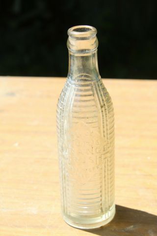 Vintage Ward ' s Orange Crush Ribbed Art Deco Embossed Bottle 6 oz Rare 3