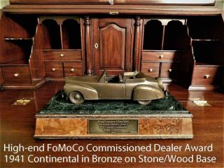 Lincoln Continental Mark I Dealer Award Cast Bronze On Granite/wood Don Rowley