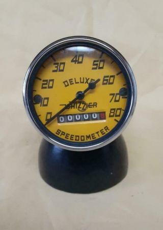 Vintage Whizzer Deluxe Speedometer 0 - 80 Range 0m Nos Gem