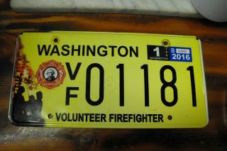 Washington Volunteer Firefighter License Plate Vf01181