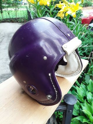 Vintage Football Helmet Suspension Hardshell Purple 1950s Era