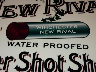 Vintage Winchester Rival Shotgun Shells 12 " Metal Bullet Repeating Arms Sign