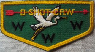 Vintage Bsa Oa O - Shot - Caw Lodge Order Of Arrow Flap Patch
