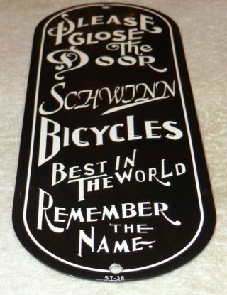 Vintage Schwinn Bicycles Best In The World 11 " Porcelain Metal Gasoline Oil Sign