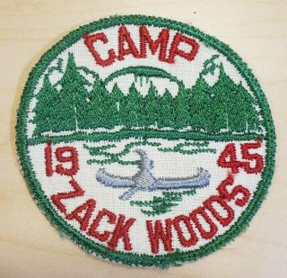 Rare 1945 Bsa Boy Scouts Camp Zack Woods Long Trail Council Vermont Vt