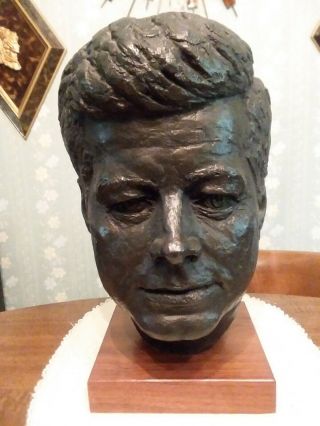 1964 John F Kennedy Bust By Artist Edward Schillaci.  Austin Productions