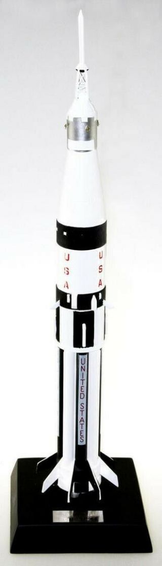Nasa Saturn 1b Apollo Rocket With Capsule Model Desk Display Space 1/72 Es Moon