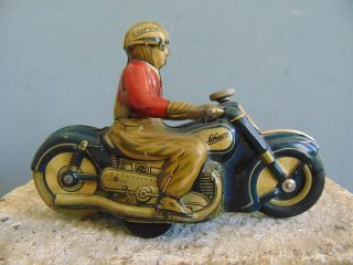 Vintage Schuco German Curvo 1000 Tin Motorcycle Toy