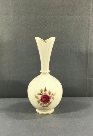 Lenox Rose Floral Gold Gilt 8” Bud Vase Estate Find