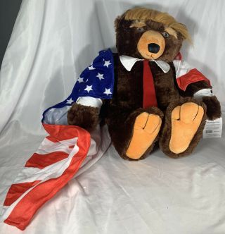 Trumpy Bear Deluxe 22 Inch W/usa Flag Blanket W/tags (no Card)