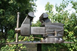 Vintage Craftsman 4  Jaw Swivel Anvil Vise,  With Pipe Grips,  25 Lbs Vice