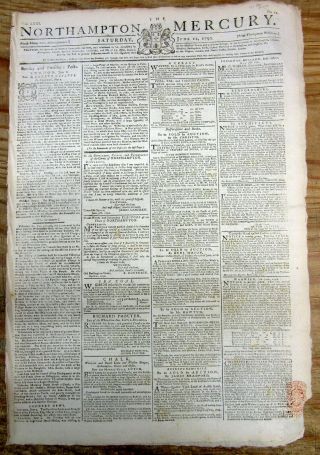 1790 Newspaper Wth Front Page Report Of The Death & Funeral Of Benjamin Franklin