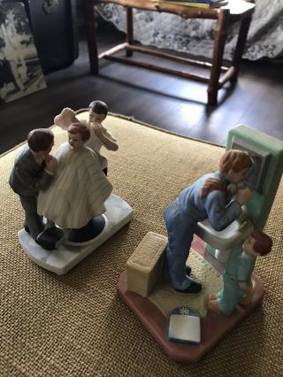 Little Shaver And First Haircut Figurines Inspired By Norman Rockwell Art