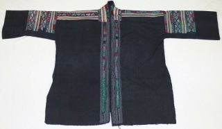 Tribal Exotic Chinese Miao People Old Local Cloth Hand Embroidery Jacket Costume
