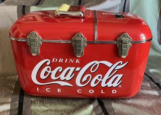 Rare Vintage Coca Cola Cooler W/ Am Fm Radio / Cd Player Great