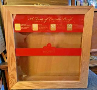 Wood Box W/latch And Hinged Top And Transparent Top - Held 4 Bottles Of Banfi Wine