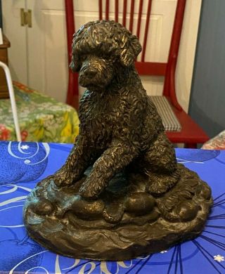 Vintage Cold Cast Dog Statue - Portuguese Water Dog