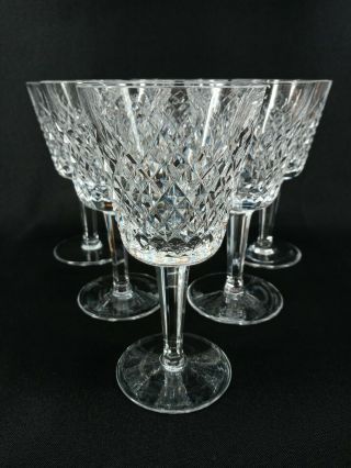 Waterford Crystal Glasses Goblets Wine Vintage Set Of 6 Lismore Cut 5 7/8 " Tall