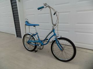 1969 Schwinn Fair Lady Stingray Muscle Bike Banana Seat Blue Vintage Slik Chik