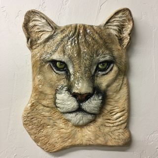 Cougar Mountain Lion Ceramic Big Cat Handmade Tile Sondra Alexander Art