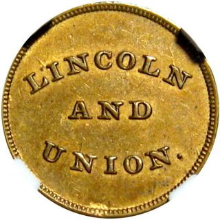 1864 Abraham Lincoln And Union Political Campaign Patriotic Civil War Token NGC 2