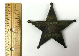 Antique Pennsylvania Line Police Star Badge Pinback 400