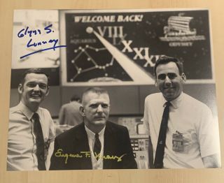 Eugene Kranz & Glynn Lunney Signed 8x10 Photo Nasa Apollo 13 Autographed
