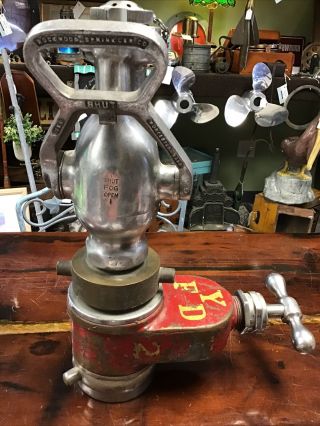 Brass Rockwood Sprinkler Co.  Water Fog Nozzle Yarmouth Fire Department Valve