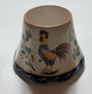 Home Interiors Ceramic Rooster Lamp Shade Candle Jar Topper