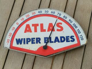 Vintage Atlas Advertising Thermometer / Gas Service Station Sign Same As Trico