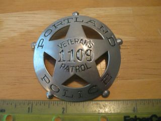 Vintage Obsolete Wwii Era Portland (oregon) Police Veterans Patrol Pinback Badge