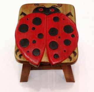 Footstools - Ladybug Wooden Footstool - Ladybug Foot Stool