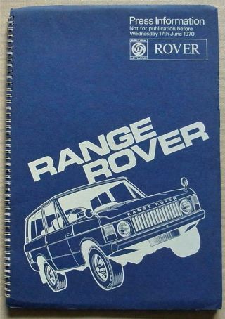 Range Rover Car Press Information Booklet Brochure Photos June 1970