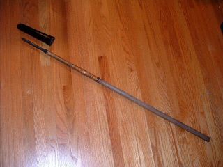 [sj68] Japanese Samurai Sword: Yari Spear On Pole And Saya