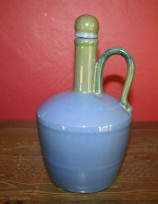 Musical Pottery Jug,  Blue& Green In Color Plays " How Dry I Am "