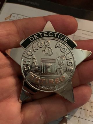 Retired Chicago Police OBSOLETE BADGE Blackinton Pin Back Badge. 2
