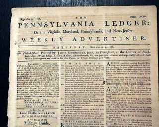 Historic Great Fire Of York American Revolutionary War 1776 U.  S.  Newspaper