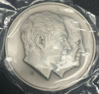 Large 5.  23 Troy Oz Silver Official 1973 Nixon - Agnew Presidential Inaugural Medal