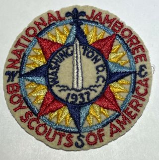 1937 National Jamboree Patch Felt Real Boy Scout Cl3