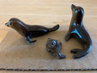 Porcelain Miniature Figurines - Seal Family